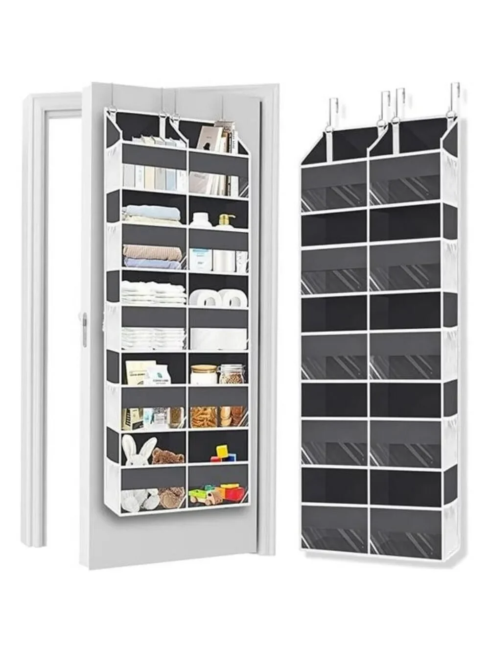 Over Door Organizer 5 Tier 10 Pocket Hanging Storage for Closet Bathroom